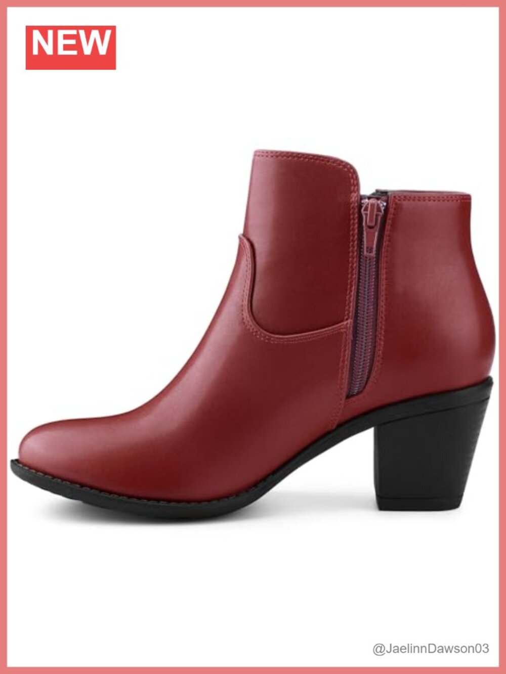 Faux Suede Ankle Booties Low Chunky Heel Side Zipper Round Toe Women